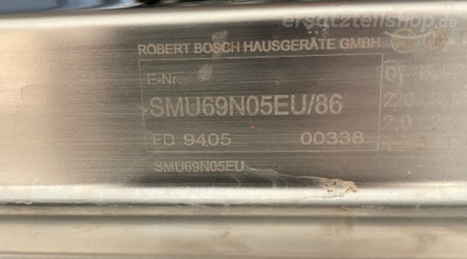 Typenschild Bosch SMU69N05EU/86