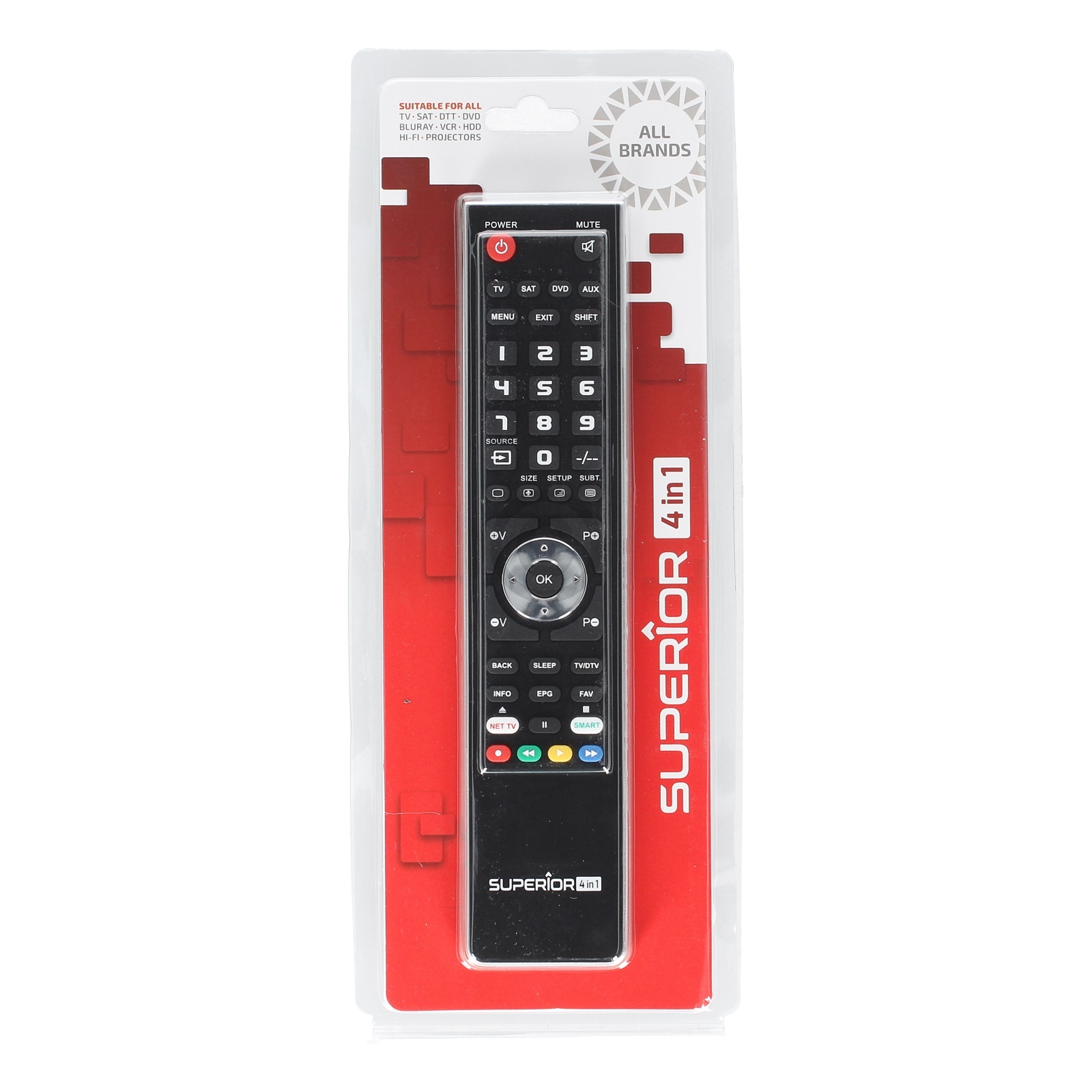 Fernbedienung programmierbar Perform 4in1  Superior SUP004 SUBTPB012 für TV