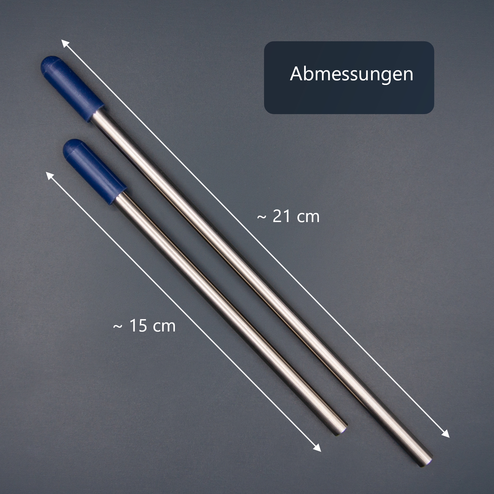 Edelstahl Glashalter für Geschirrspüler mit blauen Kappen - Set Sektfreunde