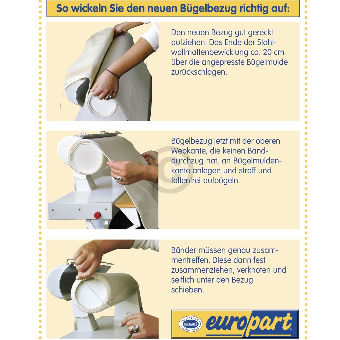 Bügeltuch universal Walzbreite 85cm für Mangel Bügelautomat