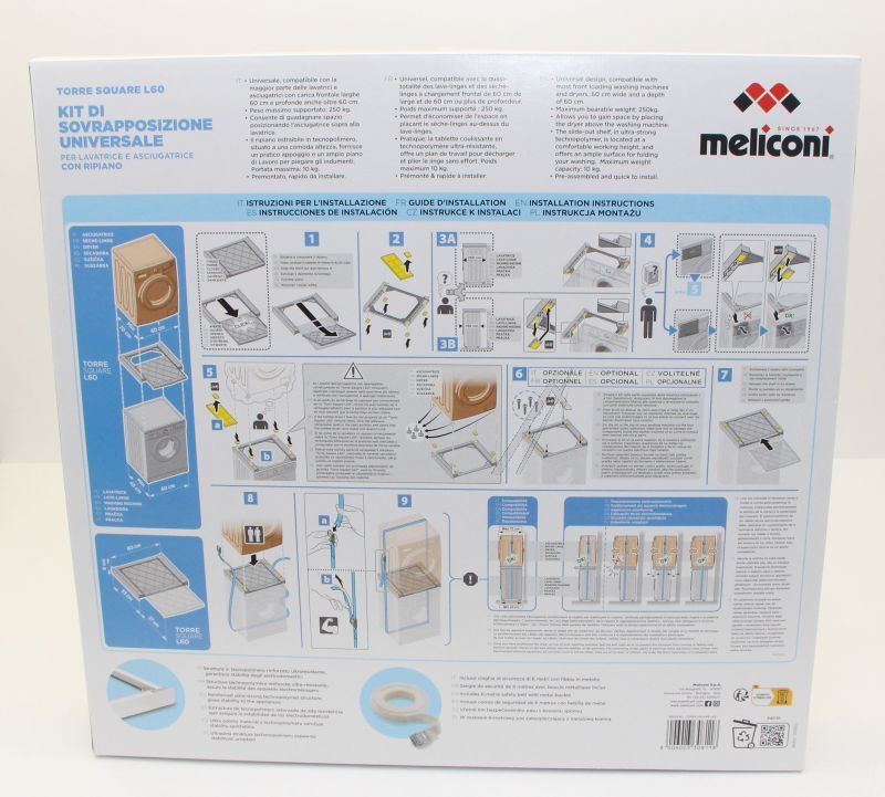 Torre Square L60 Zwischenbaurahmen mit Auszug für Waschmaschine Meliconi