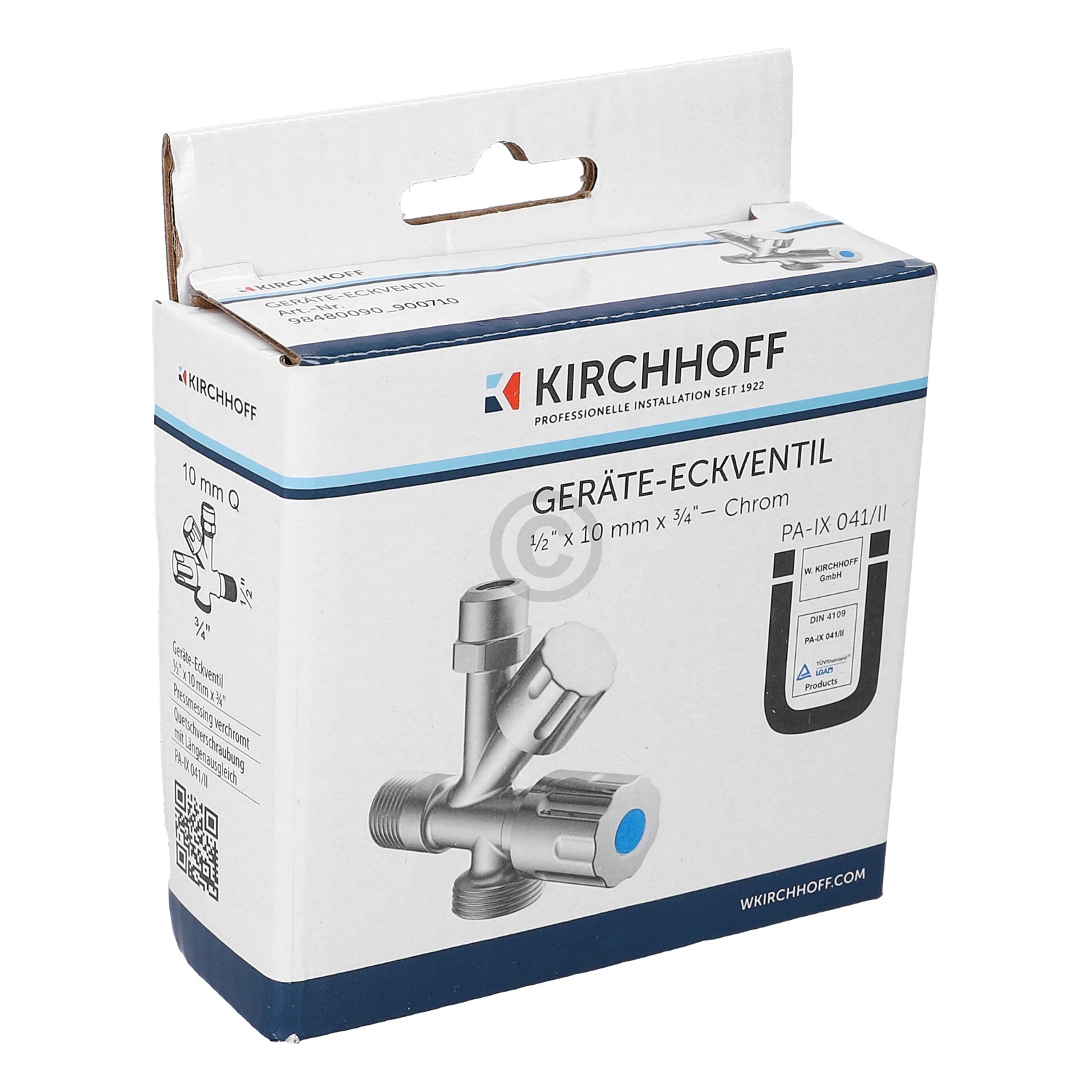 Kombi-Eckventil 1/2"x10mm mit Geräteanschluss KIRCHHOFF 98480090 KIRCHHOFF