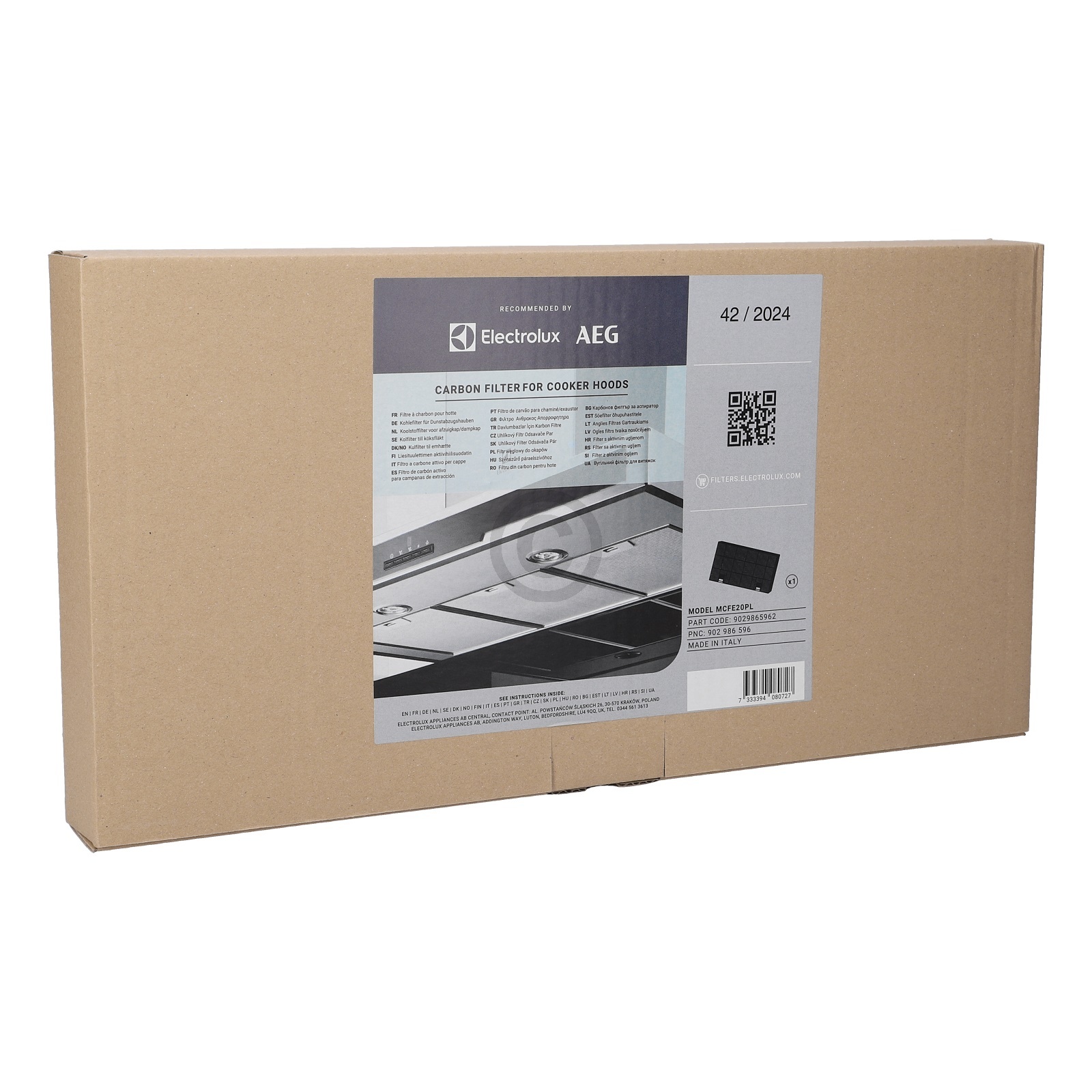 Kohlefilter Type150 LongLife AEG 9029865962 MCFE20PL 430x215mm