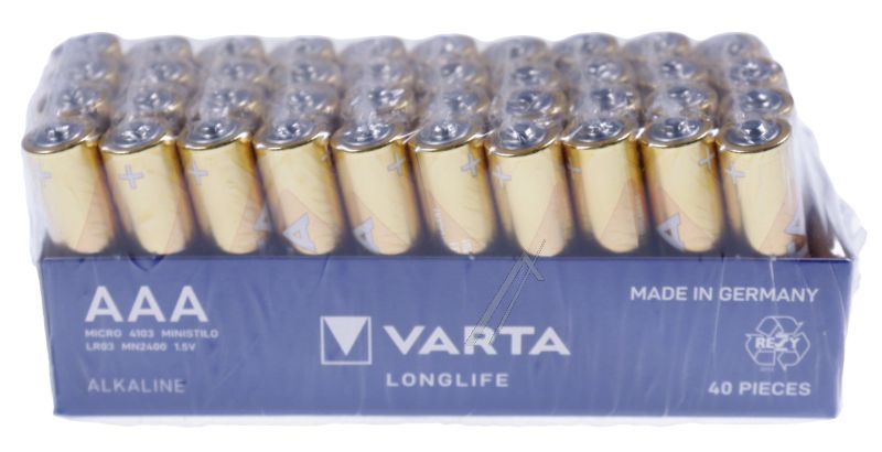 Varta AAA-Batterien für Staubsauger 04103101394 40er Pack Micro