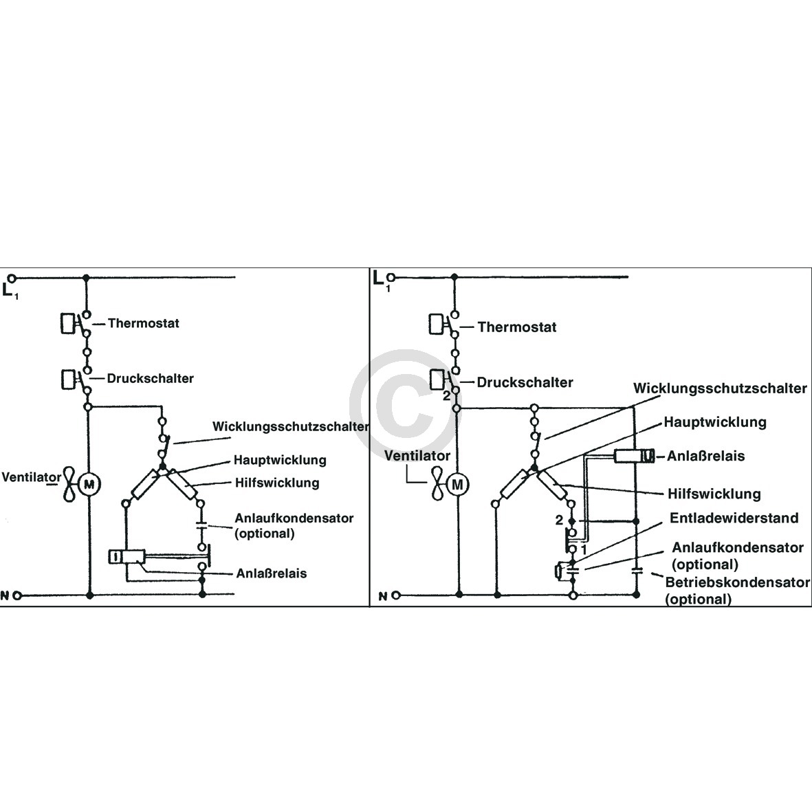 Anlaufrelais 1/4 PS universal für Kompressor Kühlschrank Gefrierschrank
