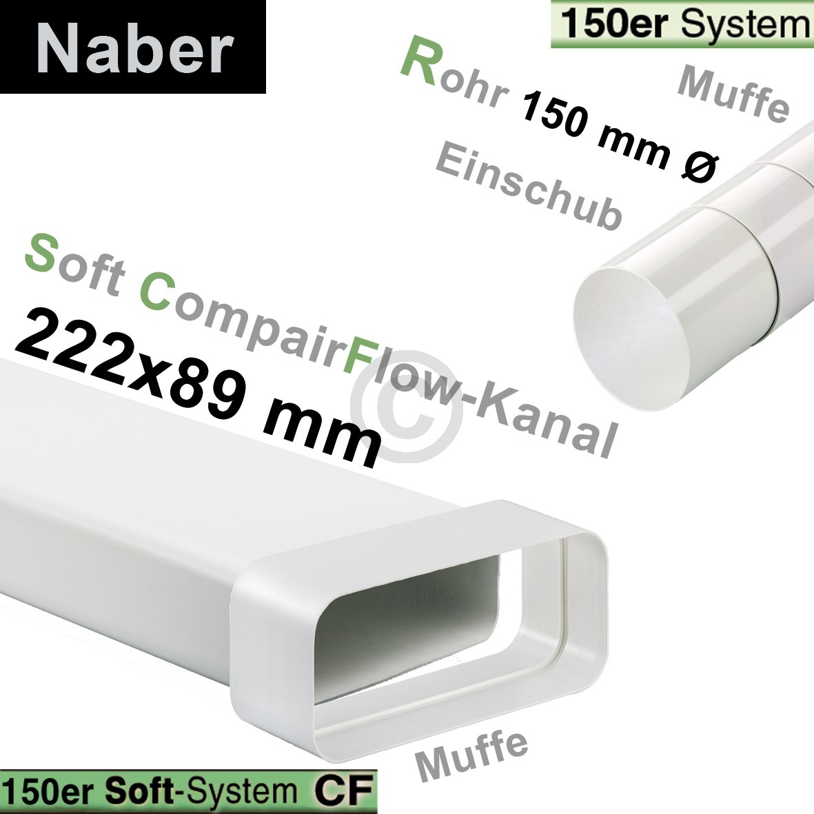 Umlenkstück 150erSCF/150erR Naber mit Rohr 500mm 4043012