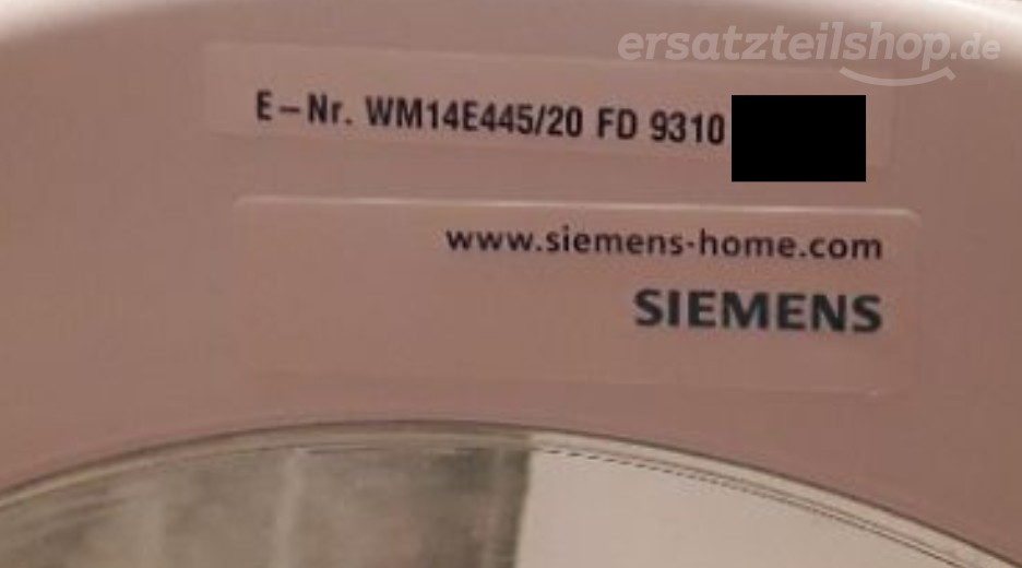 Typenschild Siemens WM14E445/20