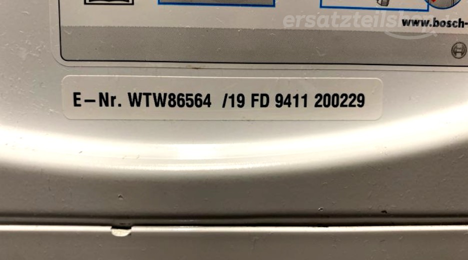 Typenschild Bosch WTW86564/19