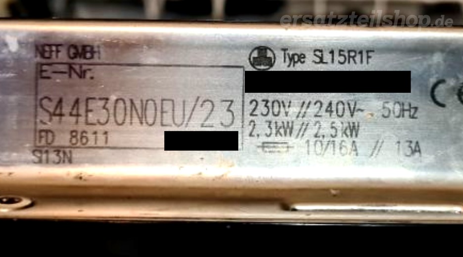 Typenschild Neff S44E30N0EU/23