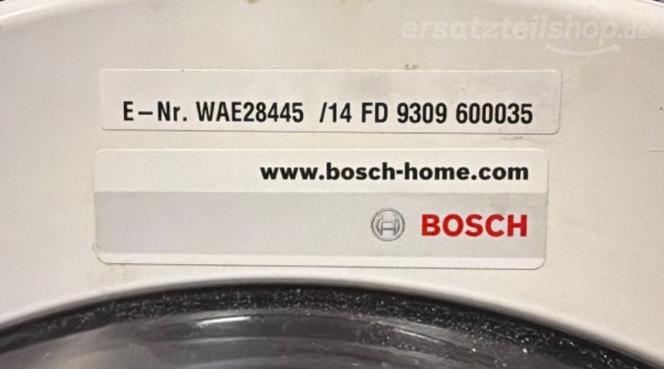Typenschild Bosch WAE28445/14