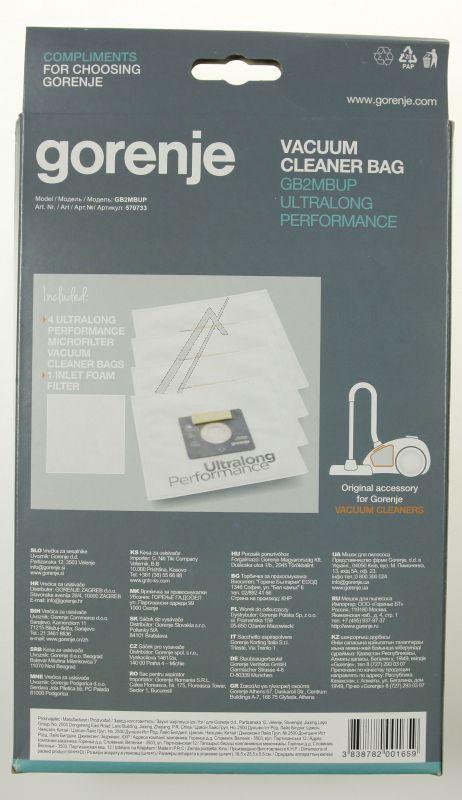 Staubsaugerbeutel für Hisense Gorenje 570733 4 Stück