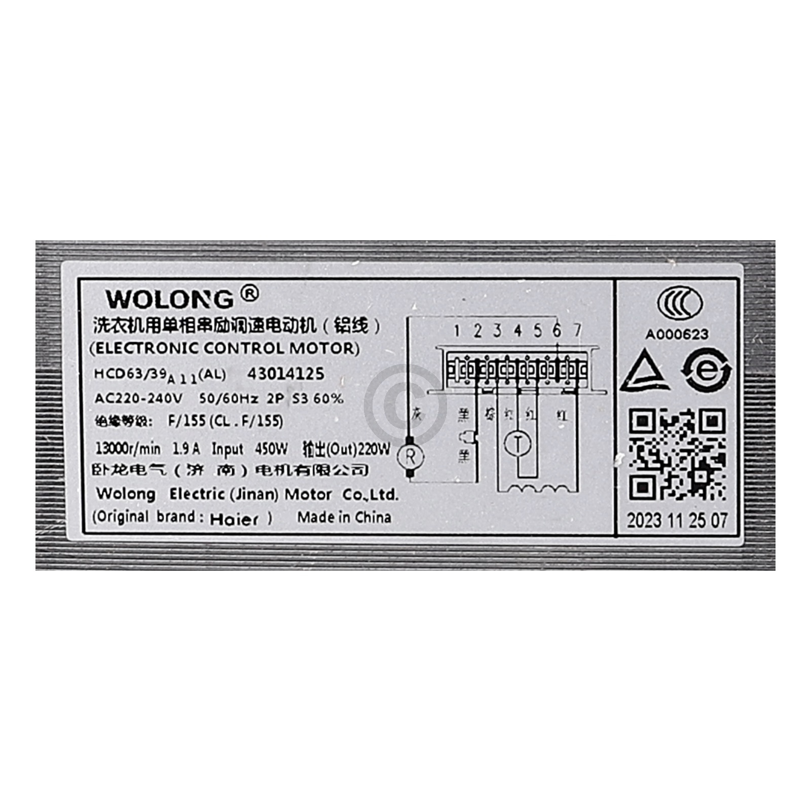 Collektormotor für Candy Waschmaschine 43014125 Antrieb