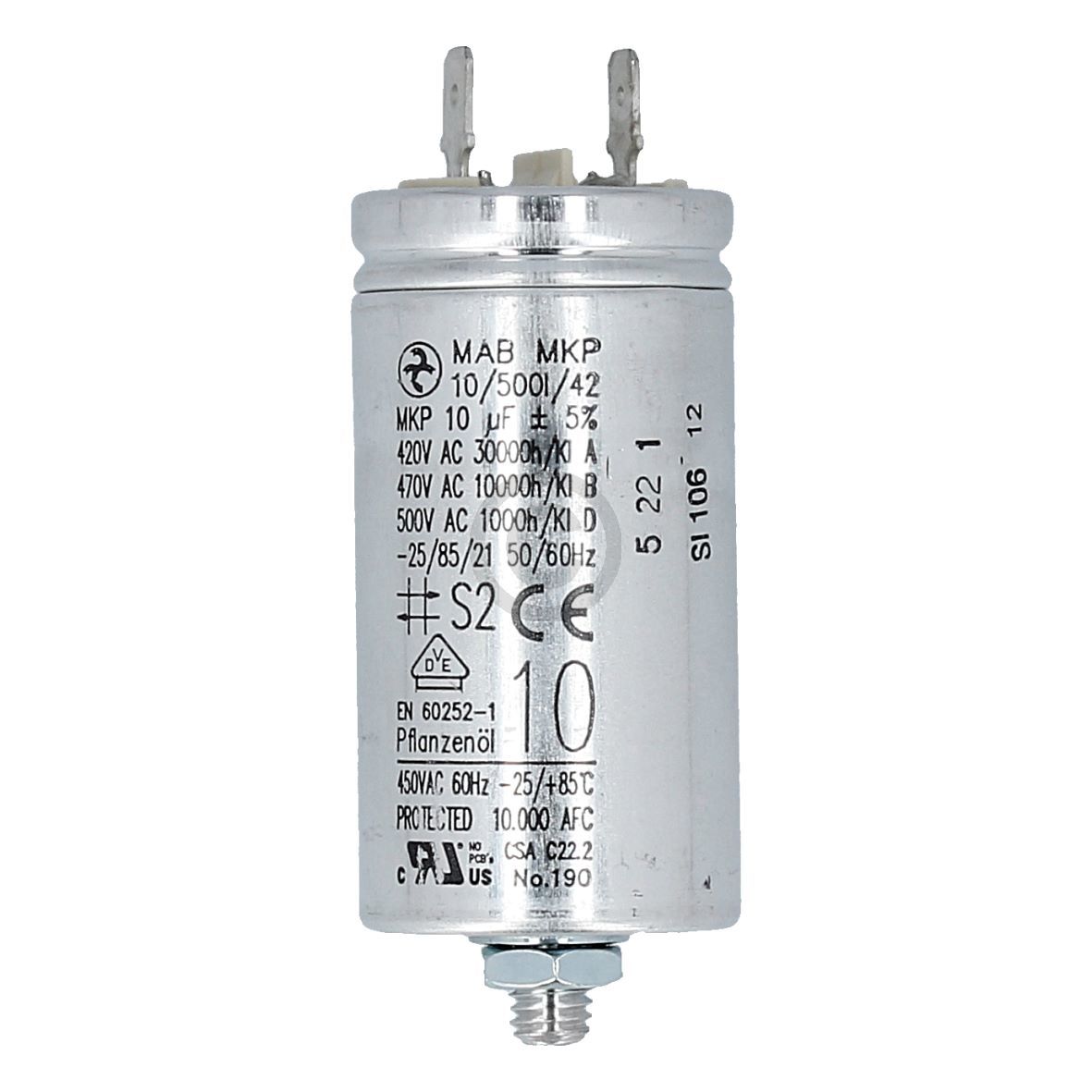 Kondensator, 10µF / 450 V, für Pumpe PQm60