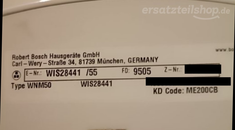 Typenschild Bosch WIS28441/55