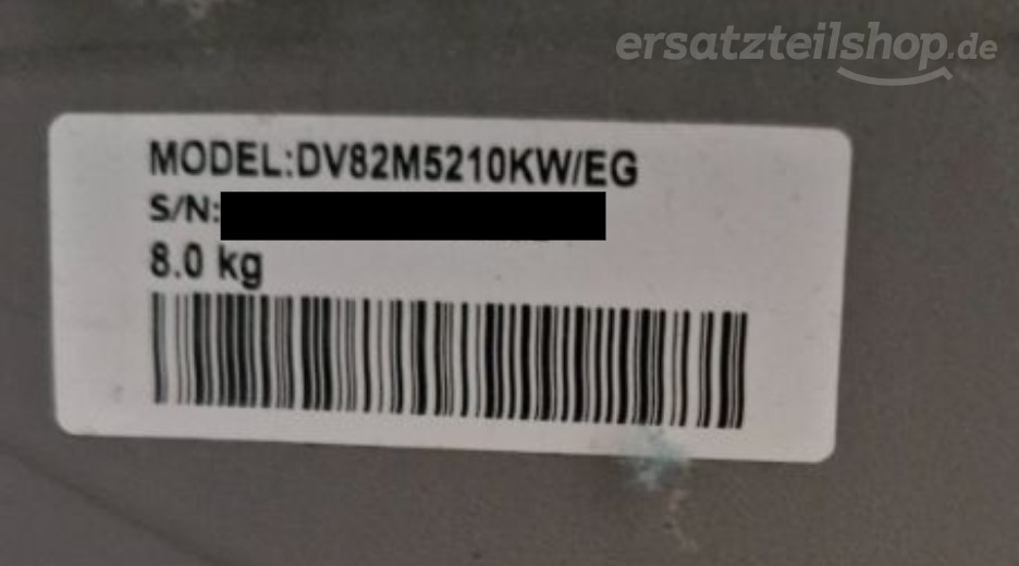 Typenschild Samsung DV82M5210KW/EG