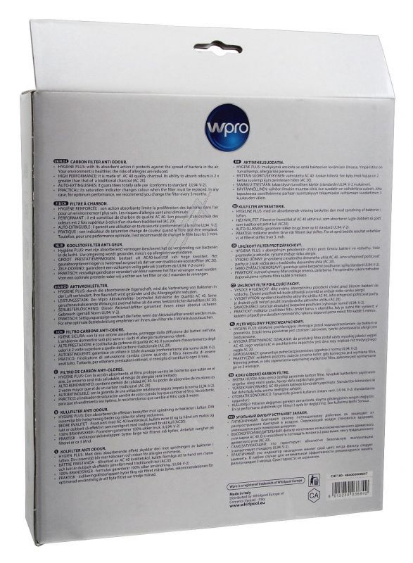 Aktivkohlefilter D180 für Dunstabzugshaube Wpro 484000008647 Geruchsfilter