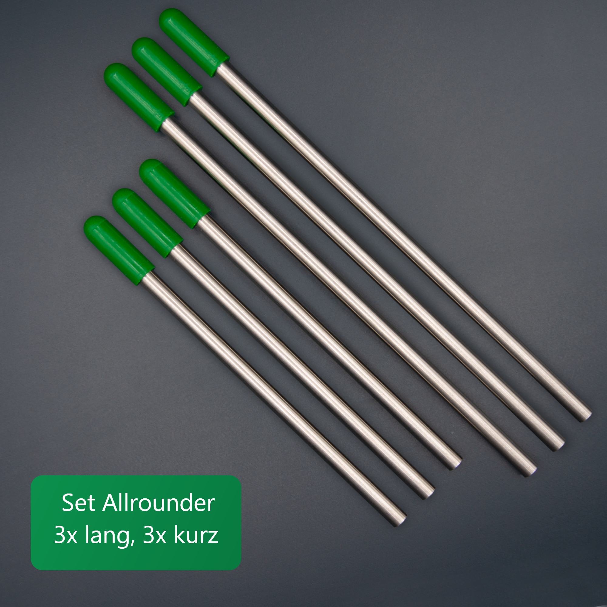 Edelstahl Glashalter für Geschirrspüler mit grünen Kappen - Set Allrounder