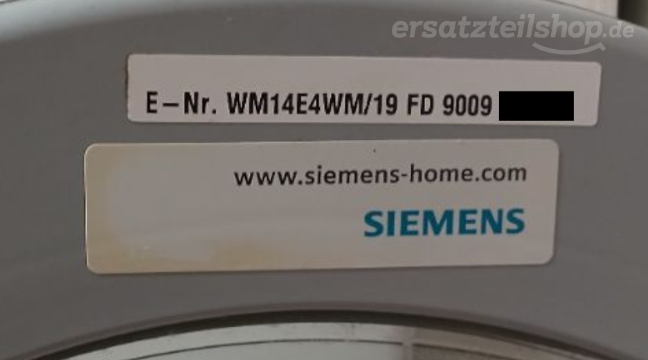 Typenschild Siemens WM14E4WM/19