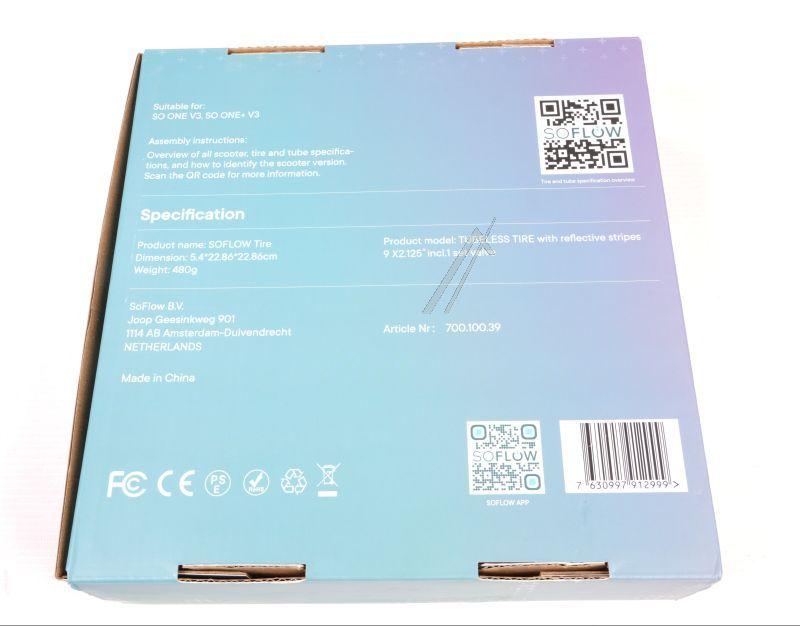 Schlauchloser Reifen 10x2.5x6.5 SoFlow 700.100.44 für E-Scooter