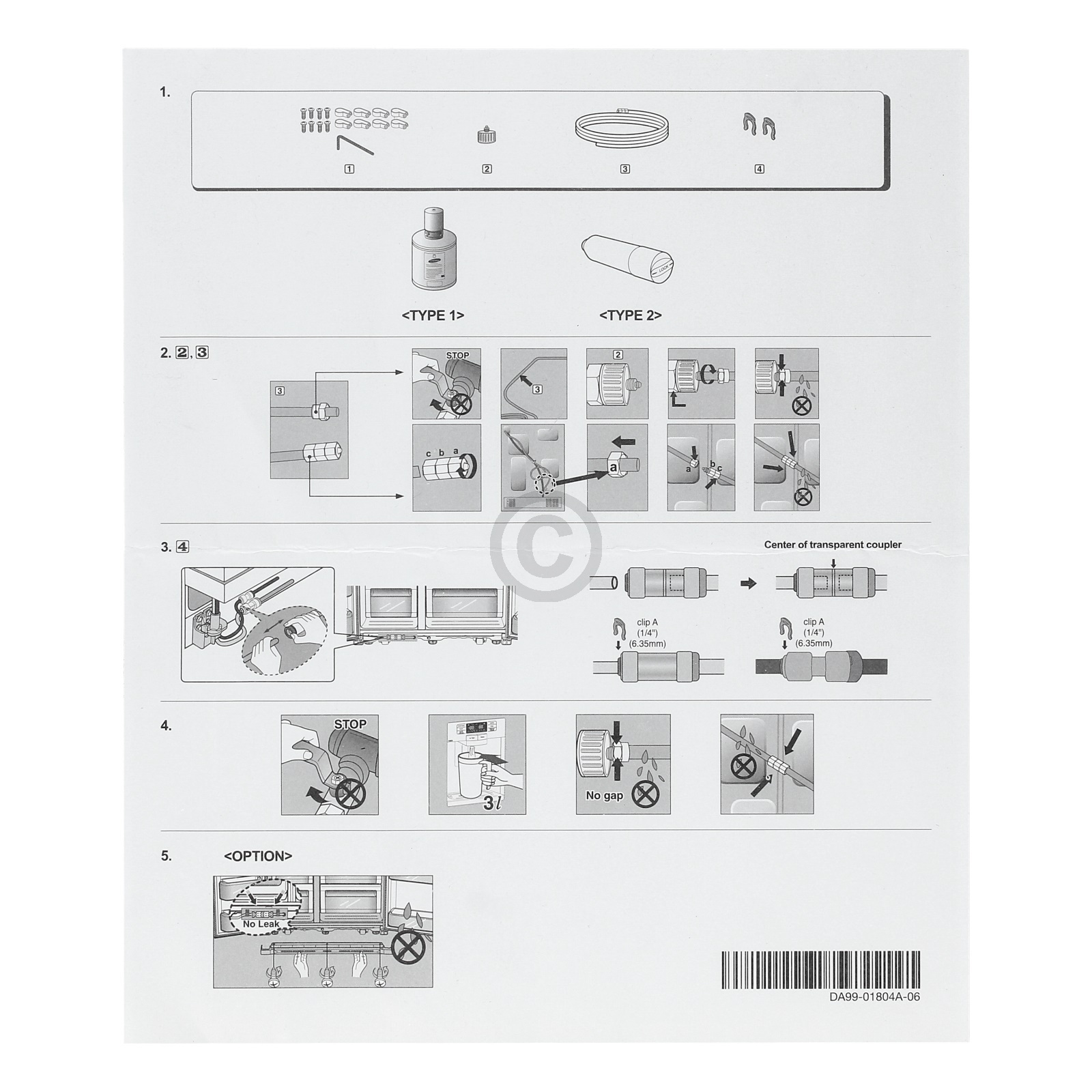 Zulaufschlauch Set Samsung DA97-11752A für Kühl-Gefrierkombination