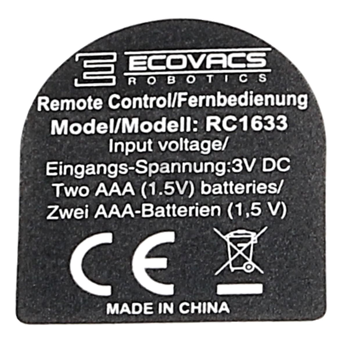 Etikett für die Fernbedienung original Ecovacs 10002344 für Staubsaugerroboter