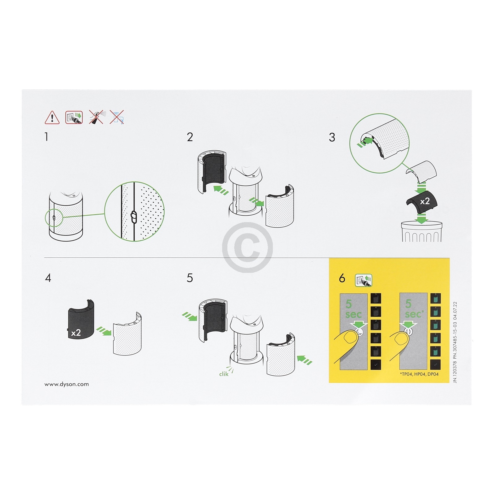 Filter Dyson 965432-01 für Luftreinger 2Stk