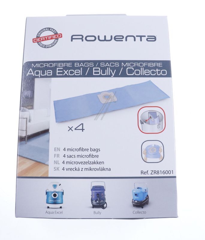 Mikrofaser-Staubbeutel für Staubsauger Groupe Seb ZR816001 4er-Pack