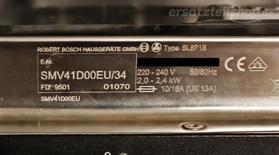Typenschild Bosch SMV41D00EU/34