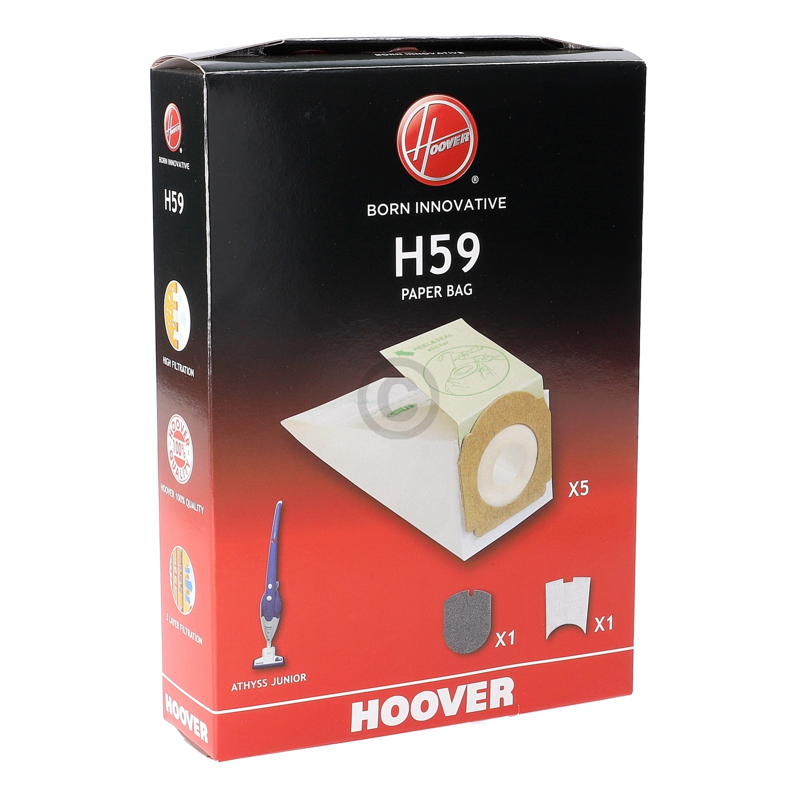 Filterbeutel HOOVER 35600279 H59 für Staubsauger 5Stk