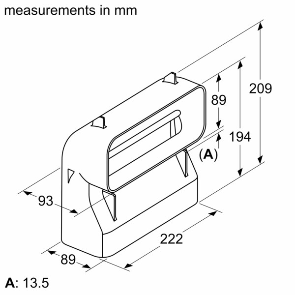 Flachkanalbogen S vertikal 90° Siemens HZ9VDSB4