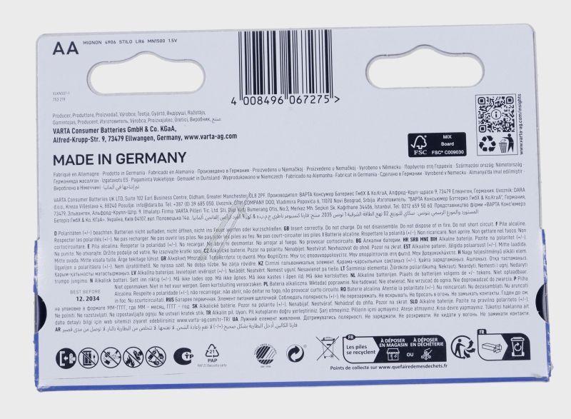 Varta Ofen-Batterien 4906121782 12er Pack AA LR6