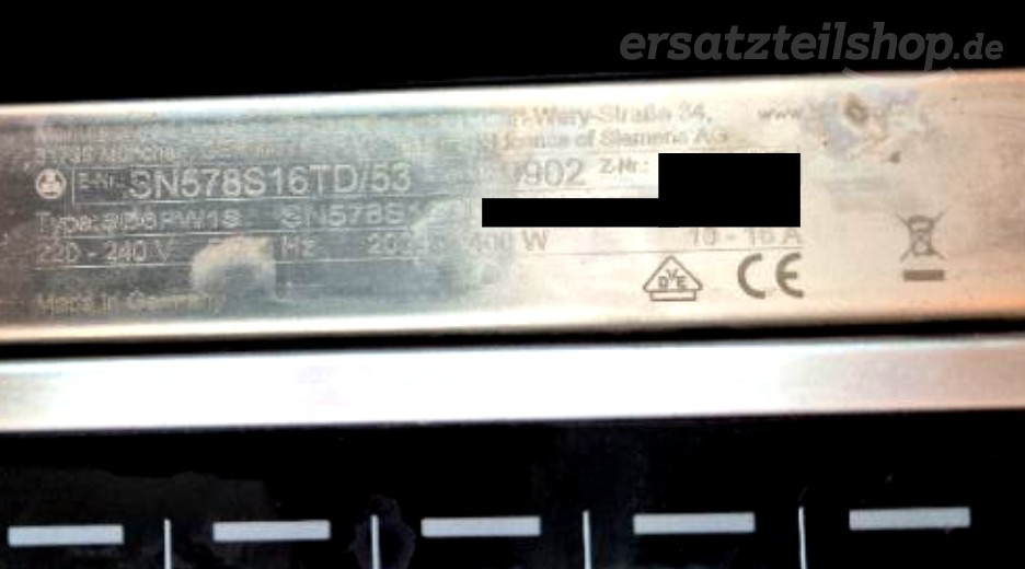 Typenschild Bosch SMV88TX36E/01