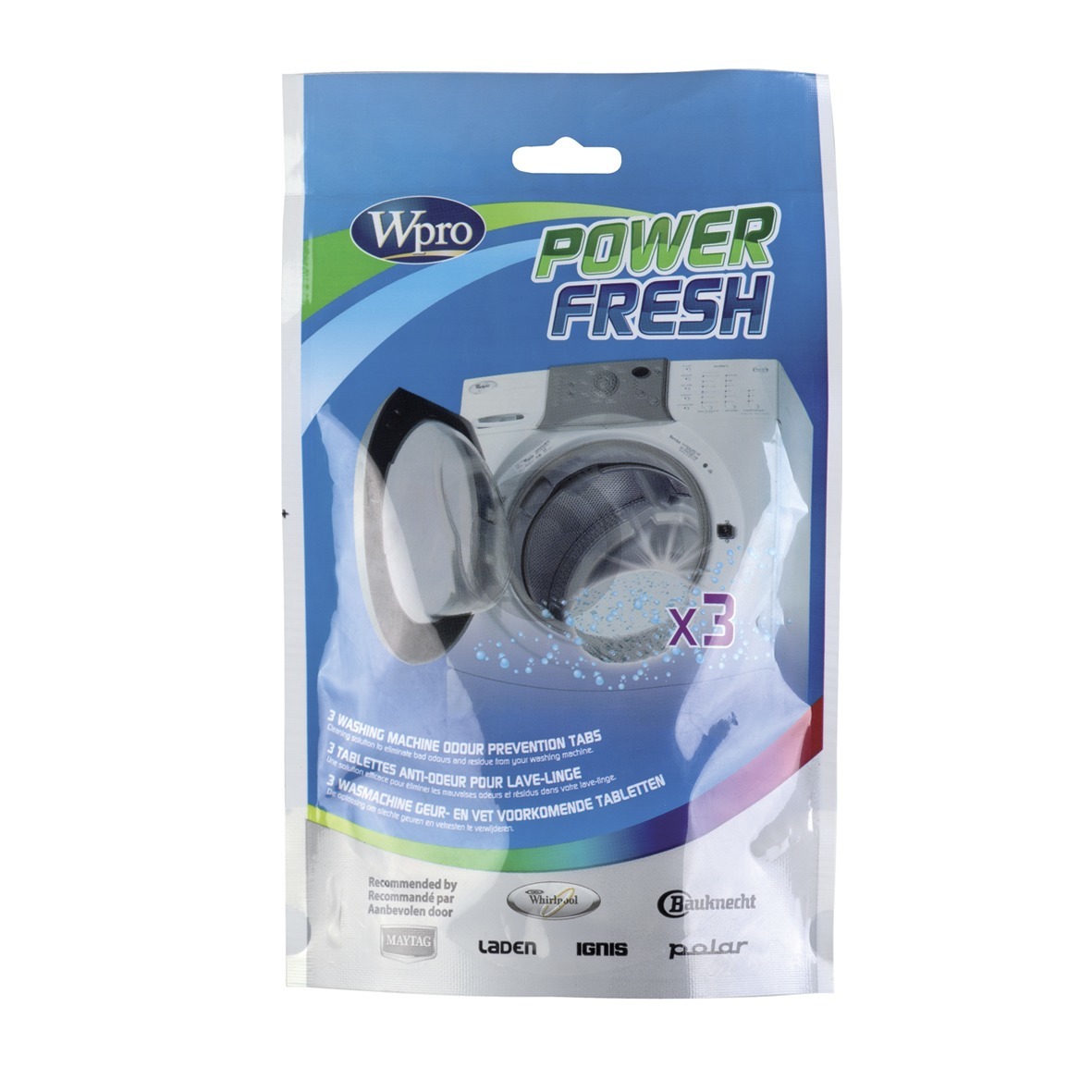 Waschmaschine Geruchsentferner Tabs Wpro 484000001180 AFR301 PowerFresh 3Stk