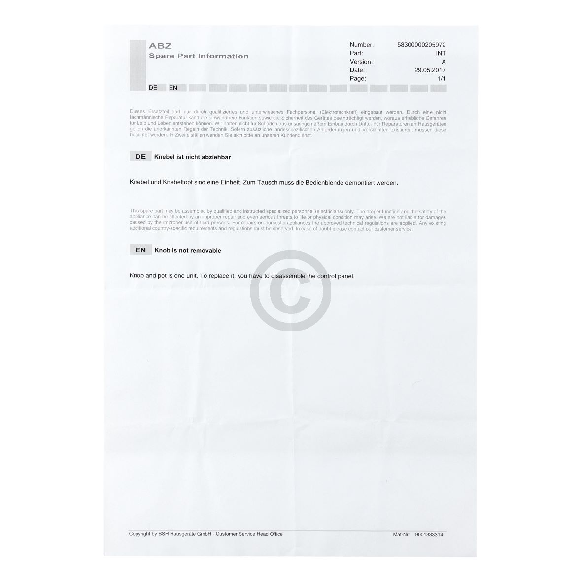 Drehgriff-Temperatur rund, versenkbar, schwarz, unbeleuchtet,Bedruckung: hellgrau 10010659