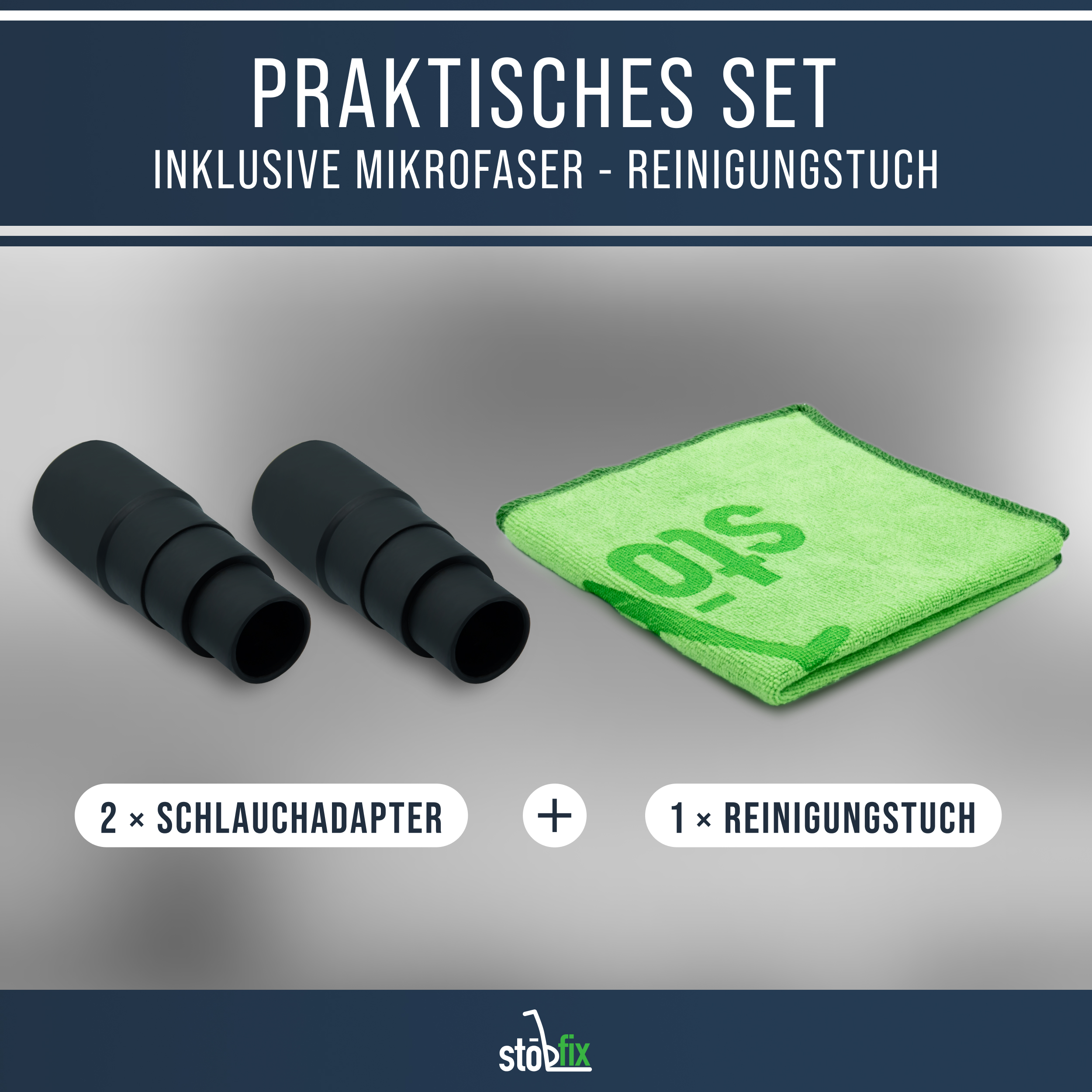Schlauchadapter [2er Set] - Universeller Staubsaugeradapter u. a. für Geräte von Bosch, Makita, Kärcher