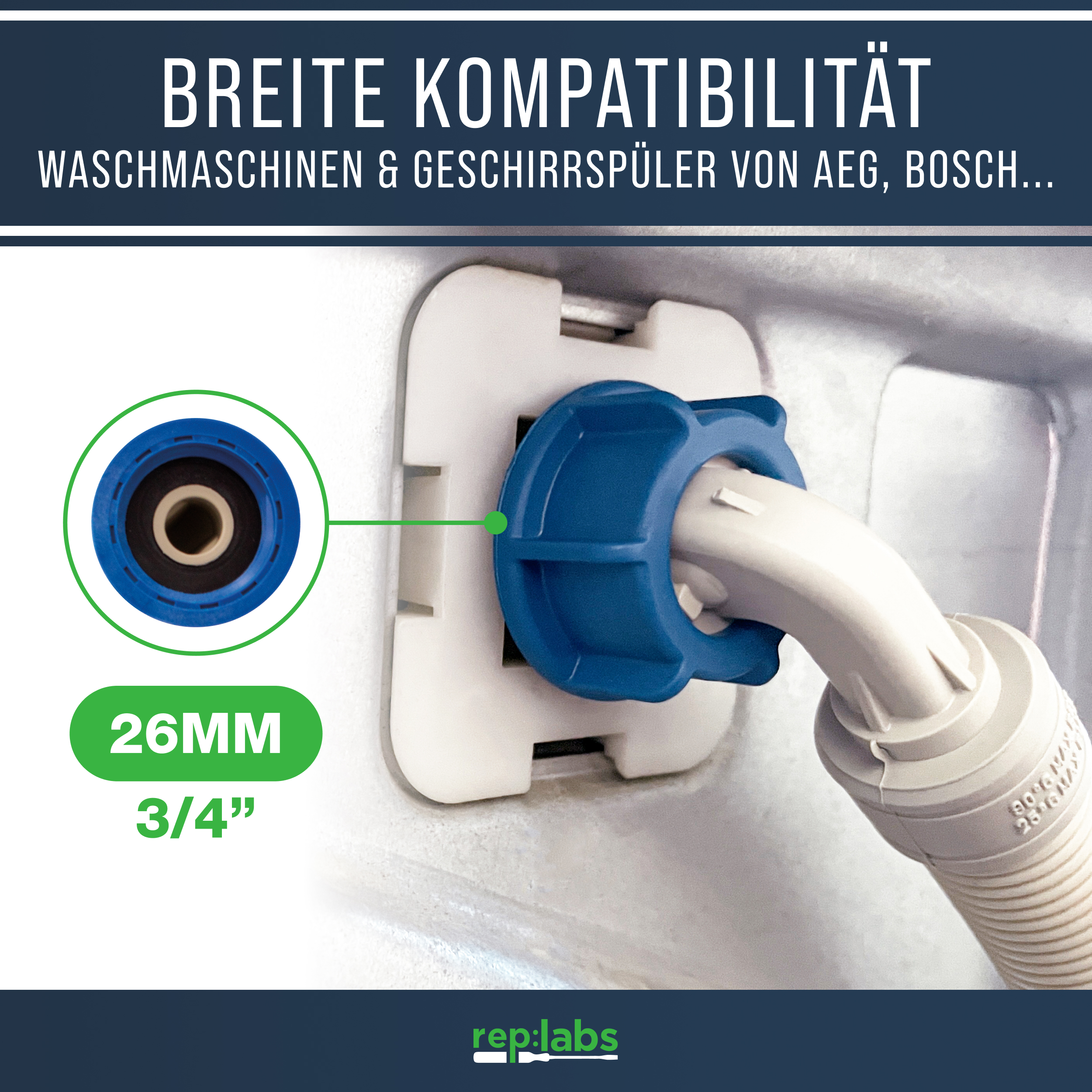 Zulaufschlauch Aquastopschlauch 3,0m - Universaler Sicherheitsschlauch für Waschmaschine und Geschirrspüler bis 90°C 