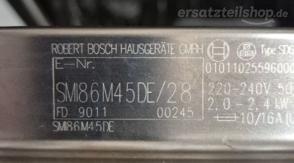 Typenschild Bosch SMI86M45DE/28