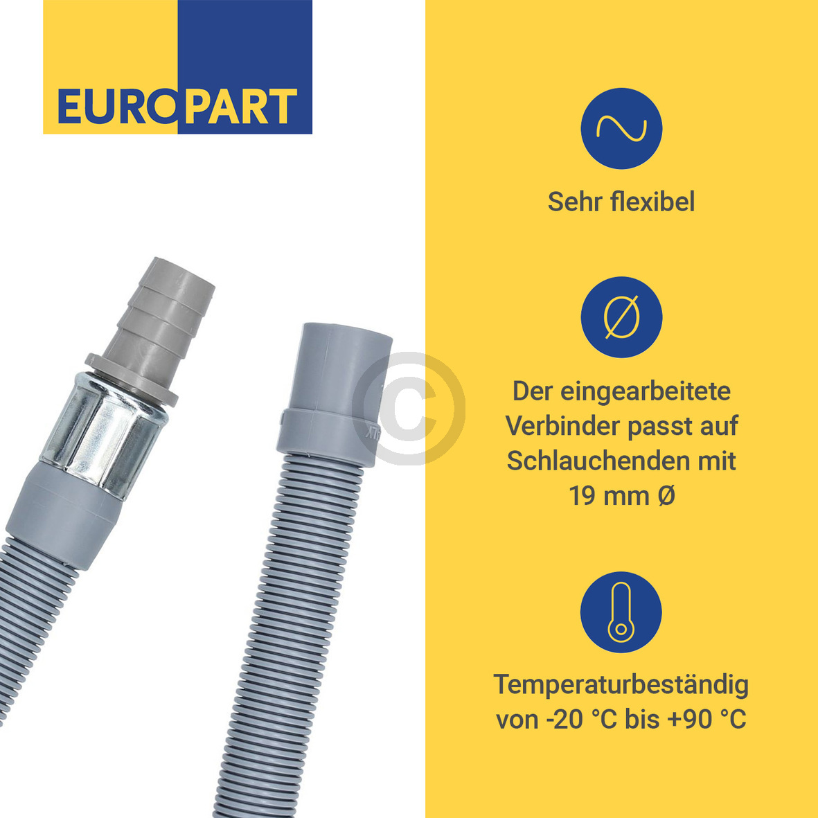 Ablaufschlauchverlängerung 1,5m universal für Waschmaschine Geschirrspüler