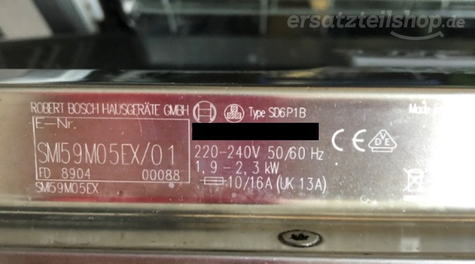 Typenschild Bosch SMI59M05EX/01