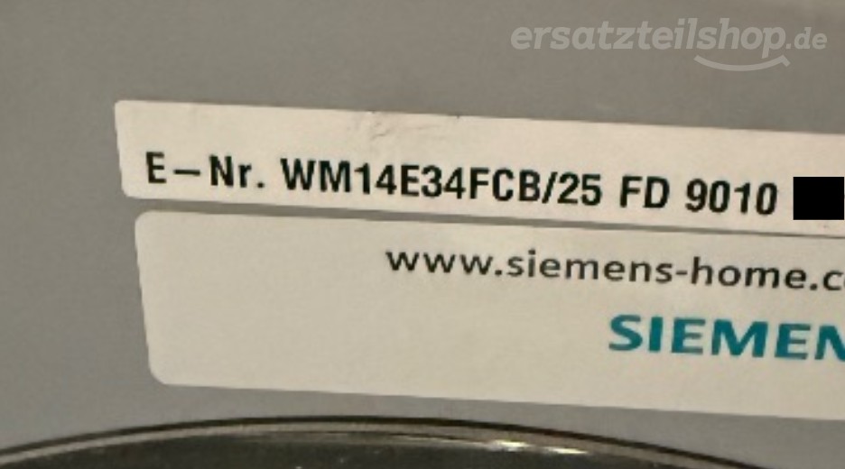 Typenschild Siemens WM14E34FCB/25
