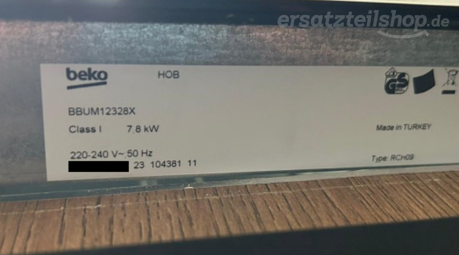 Typenschild Beko BBUM12328X BEKO 7755582986