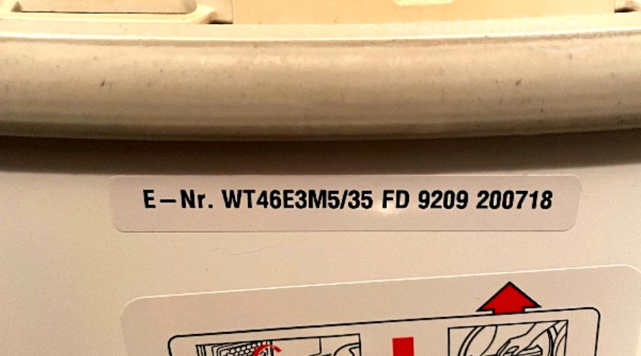 Typenschild Siemens WT46E3M5/35