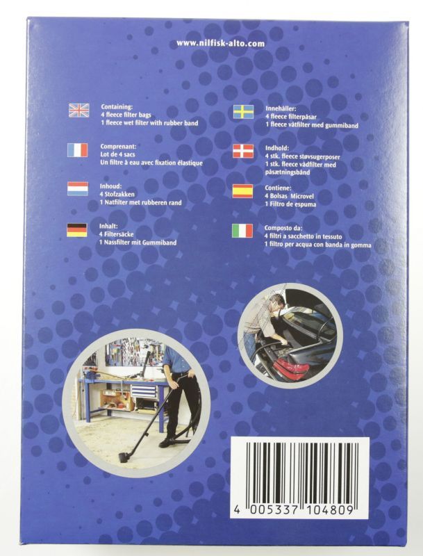 Nilfisk Filtersack Buddy 15 4x Filtersack 1x Nassfilter