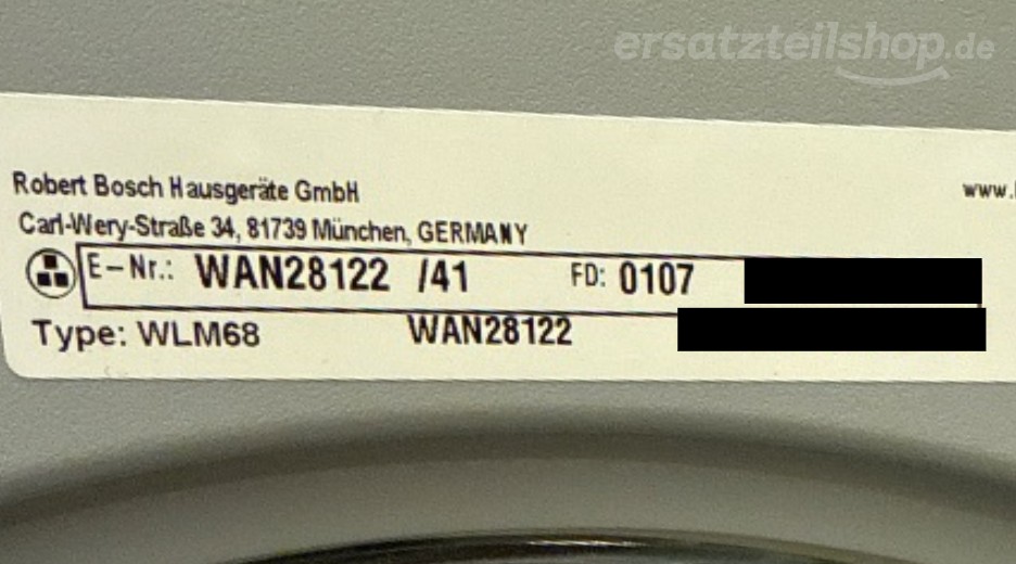 Typenschild Bosch HG1111MBF1E/A1 WAN28122/41