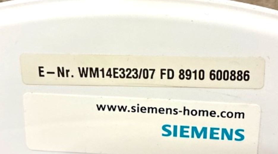 Typenschild Siemens WM14E323/07