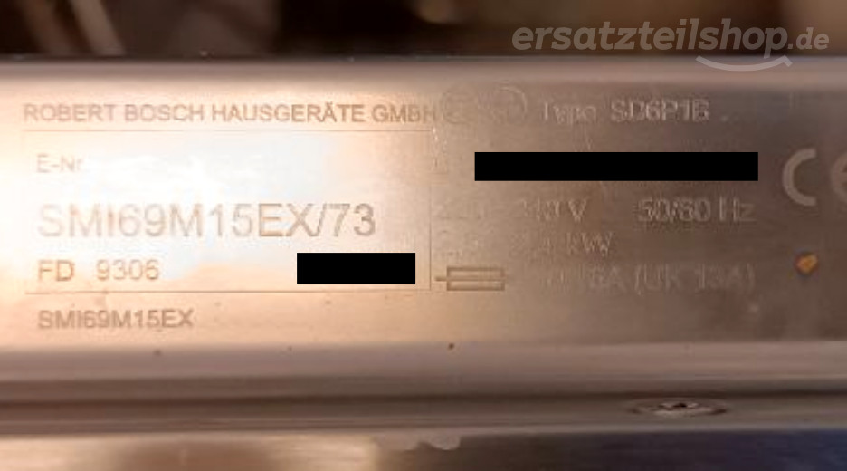 Typenschild Bosch SMI69M15EX/73