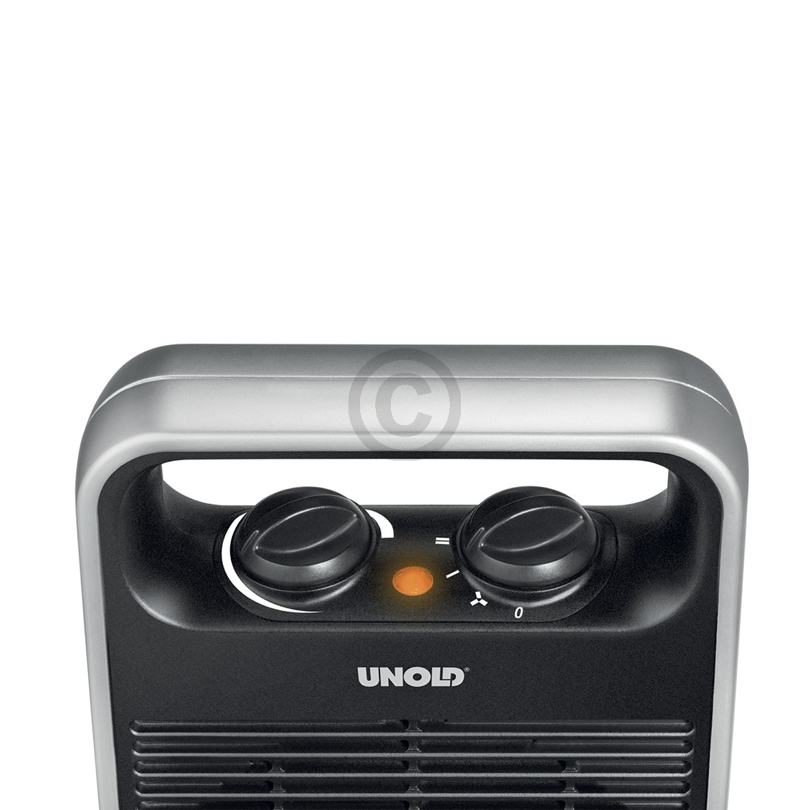 Heizlüfter UNOLD 86106 Handle schwarz silber leicht leise mit Thermostat und Tragegriff 2000W
