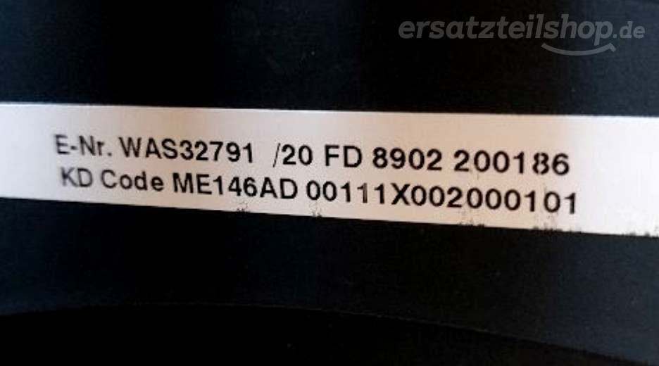 Typenschild Bosch WAS32791/20