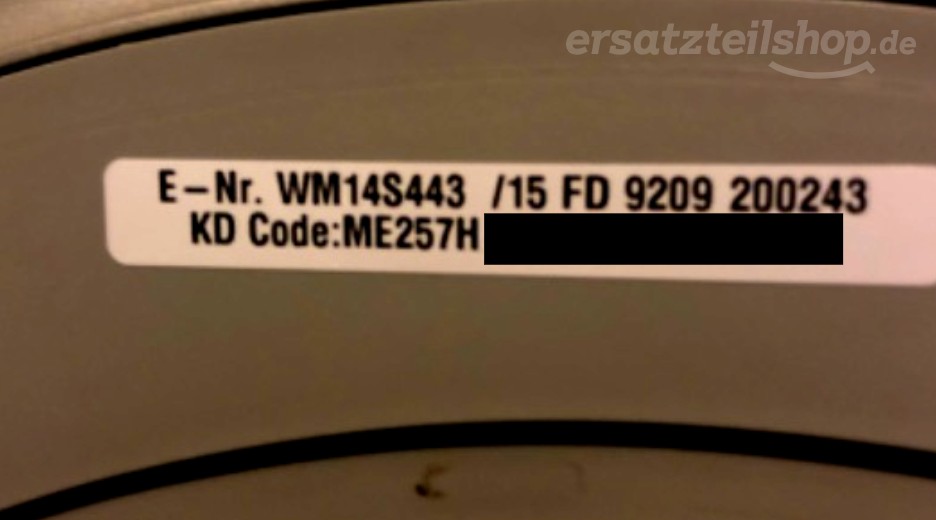 Typenschild Siemens WM14S443/15