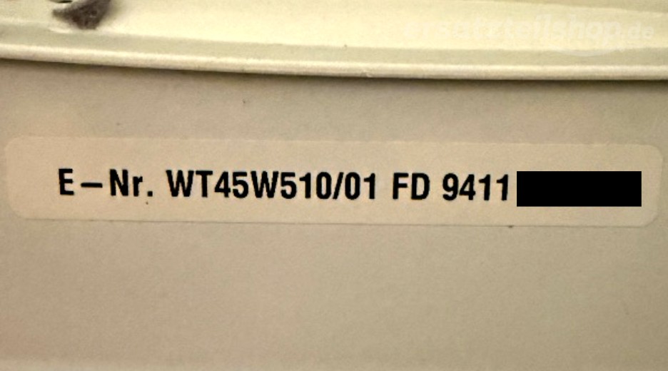 Typenschild Siemens WT45W510/01